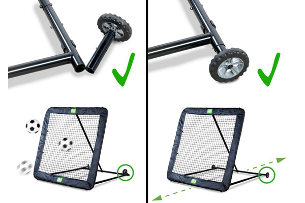 De wieltje zijn los te koppelen.